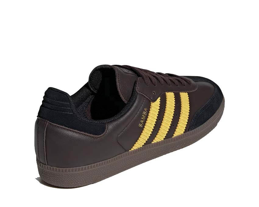 Adidas Samba OG Aurora Coffee détail — reflets irisés café sur cuir premium