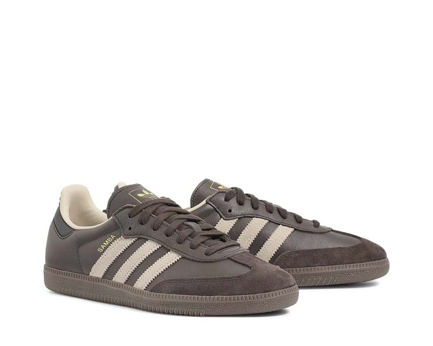 Adidas Samba OG Dark Brown vue latérale — languette en T