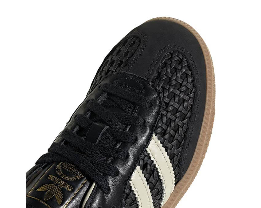 Adidas Samba OG W Core Black vue latérale — tige cuir noir semelle gomme