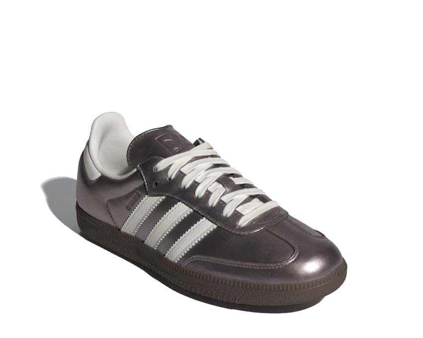 Adidas Samba OG W Metallic Purple vue latérale — cuir et daim contrasté