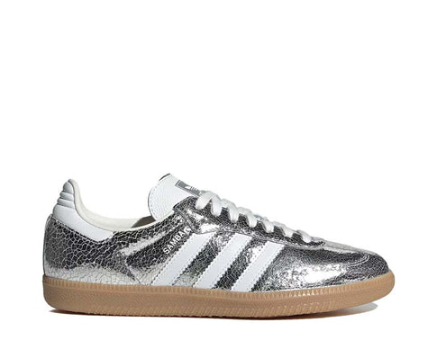 Adidas Samba OG Silver Metallic — sneaker femme effet métallisé brillant