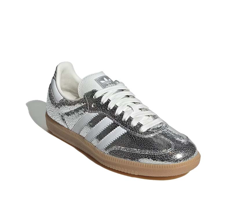 Adidas Samba OG Silver Metallic semelle — semelle gomme blanche plate