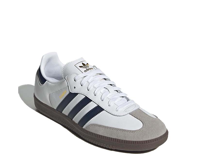 Adidas Samba OG White Night Indigo Sohle — flache Gummisohle