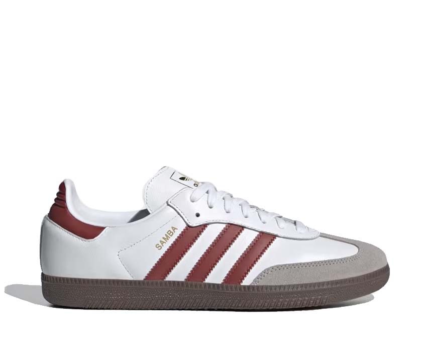 Adidas Samba OG White Preloved Ruby — zapatilla unisex blanca y roja vintage