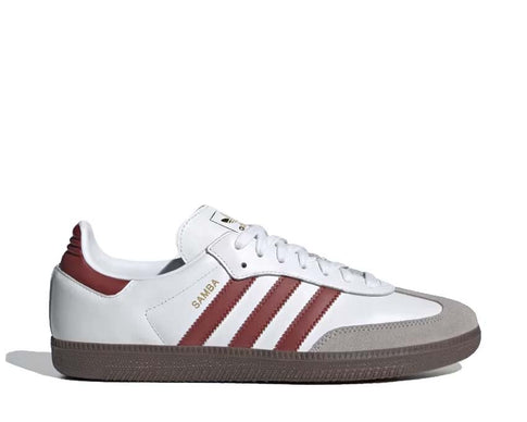 Adidas Samba OG White Preloved Ruby — zapatilla unisex blanca y roja vintage