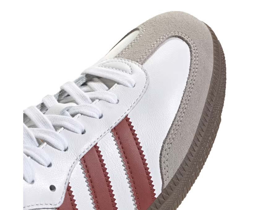 Adidas Samba OG White Preloved Ruby vista lateral — contraste blanco rojo