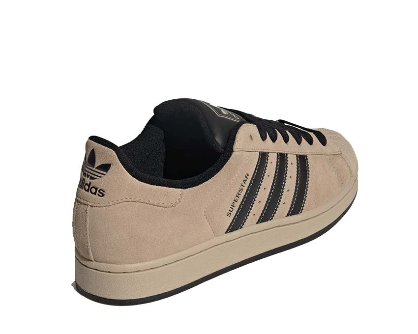 Adidas Superstar II Stone Khaki detalle — cuero de grano completo premium