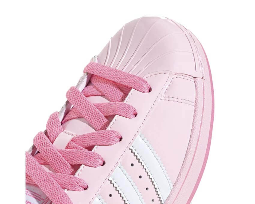 Adidas Superstar II Care Bears vue latérale — cuir rose premium