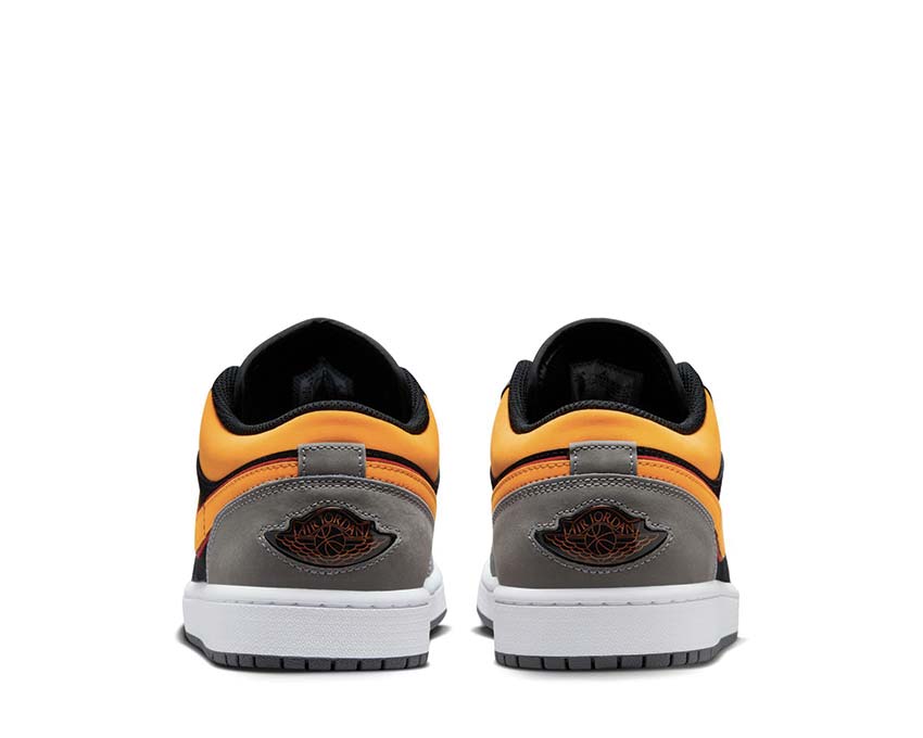 Jordan Air Jordan 1 Low SE Black Vivid Orange LT Graphite suela — goma vulcanizada