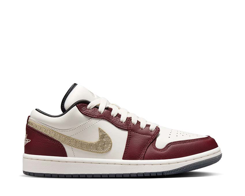 Jordan Air Jordan 1 Low SE Lunar New Year Sail Metallic Gold Dark Team Red — sneaker femme édition limitée