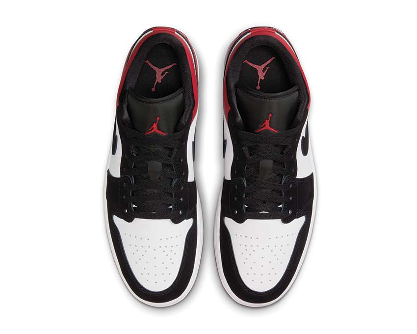 Air Jordan 1 Low SE White Black Red sole — white rubber basketball sneaker