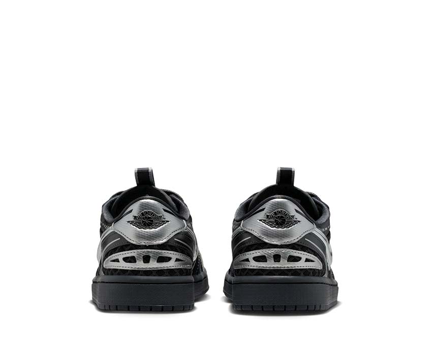 Air Jordan 1 Method of Made Low V3 Negro Metálico detalle — cuero superior basketball culture mujer