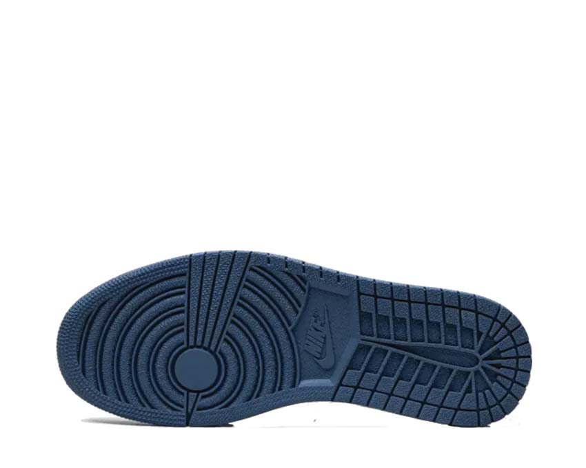 Jordan Air Jordan 1 Retro High OG DK Marina Blue Black White detalle — caña cuero alta