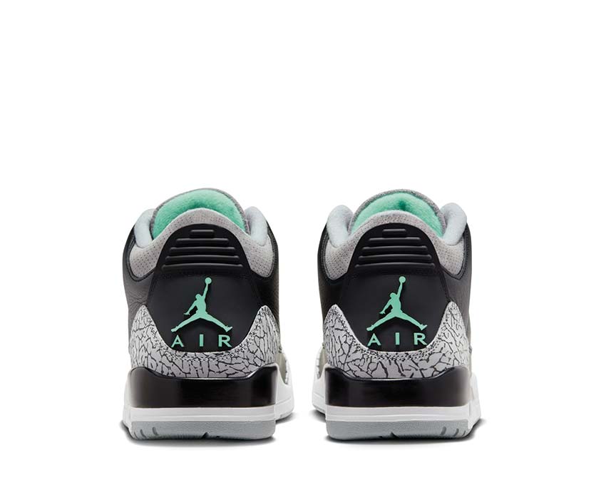 Jordan Air Jordan 3 Retro Green Glow Black Green Glow Wolf Grey White semelle — Air visible