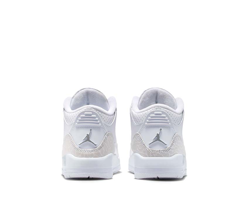 Air Jordan 3 Retro PS Pure Money détail — mesh blanc argent elephant print PS