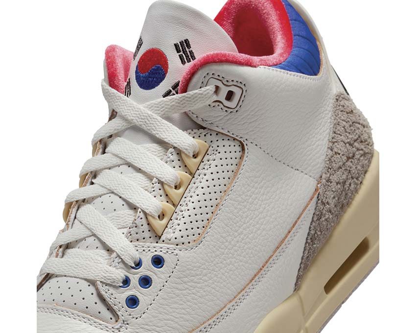 Air Jordan 3 Retro OG SP Seoul 2.0 vue latérale — tige cuir blanc Seoul