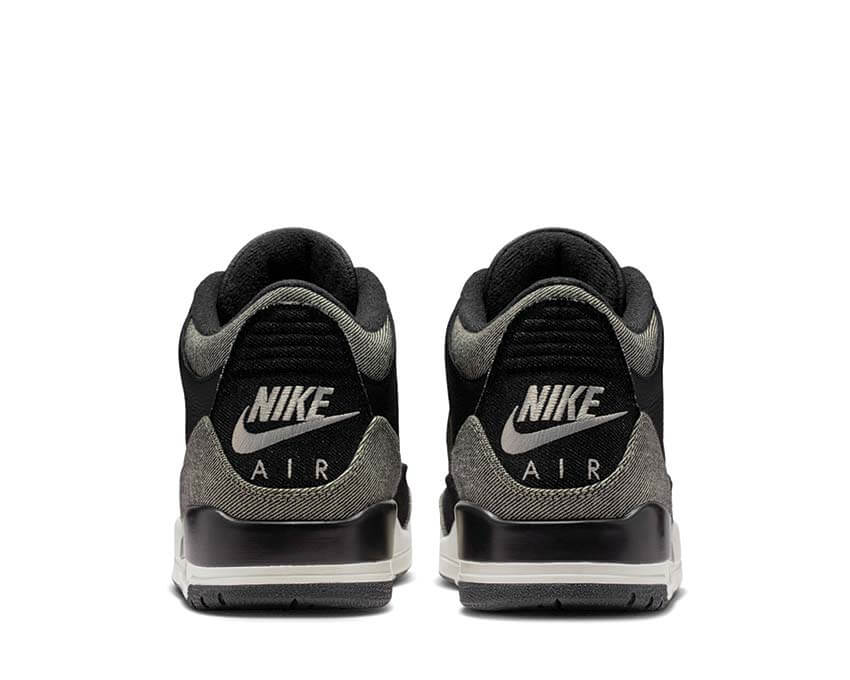Air Jordan 3 x Levi's Black détail — denim Levi's sur elephant print noir