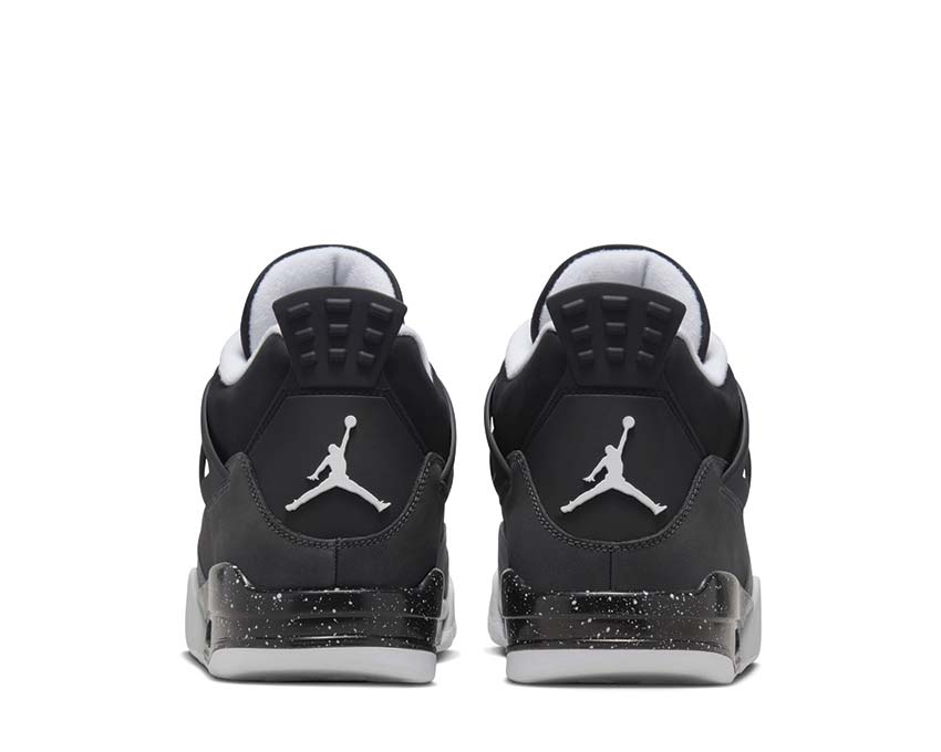 Air Jordan 4 Retro Fear Black White detail — leather upper black anthracite