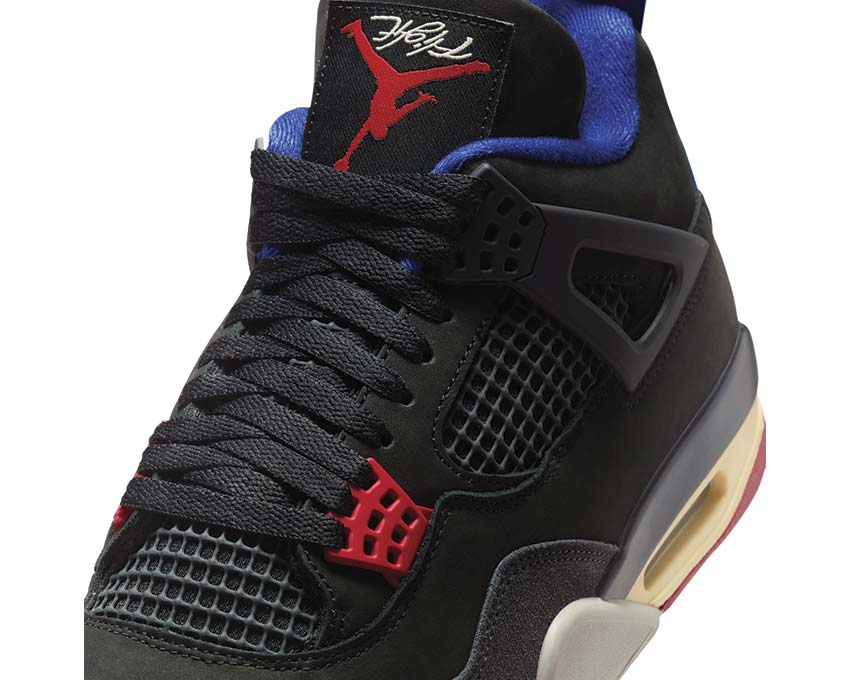 Air Jordan 4 Retro Rare Air vue latérale — mesh et suède gris Rare Air