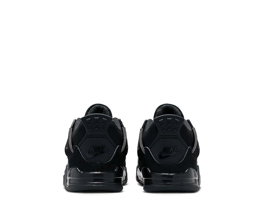 Air Jordan 4 Retro OG TD Black Cat détail — empiècements mesh noir stealth Jordan