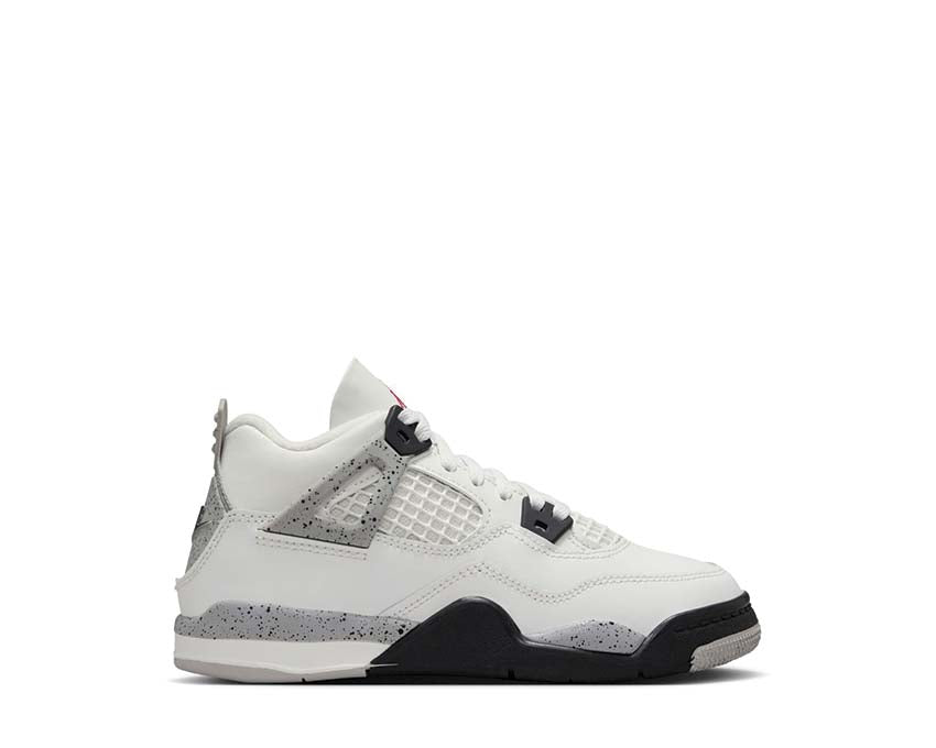 Air Jordan 4 Retro White Cement PS — sneakers enfant blanc et ciment rétro