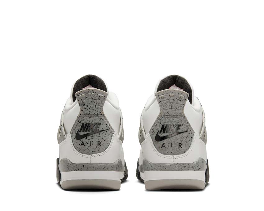 Air Jordan 4 Retro White Cement GS detalle — panel mesh lateral blanco cemento GS