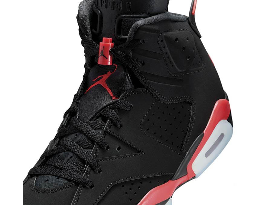 Air Jordan 6 Retro Infrared Salesman vue latérale — mesh infrared noir Jordan 6