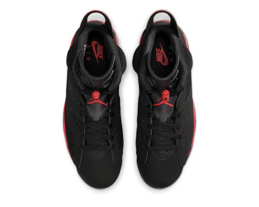 Air Jordan 6 Retro Infrared Salesman — vue trois quarts noir infrared Jordan 6