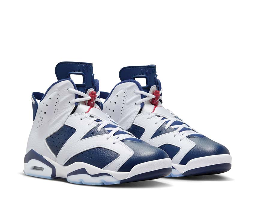 Jordan Air Jordan 6 Retro Carmine White Red Navy side view — premium leather men's