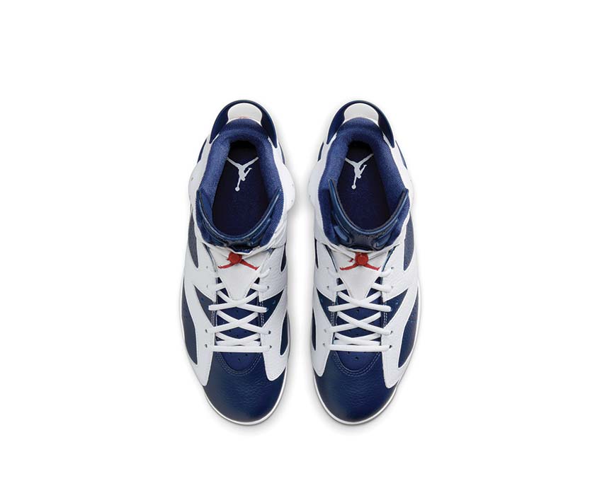 Jordan Air Jordan 6 Retro Carmine White Red Navy detail — leather upper and mesh