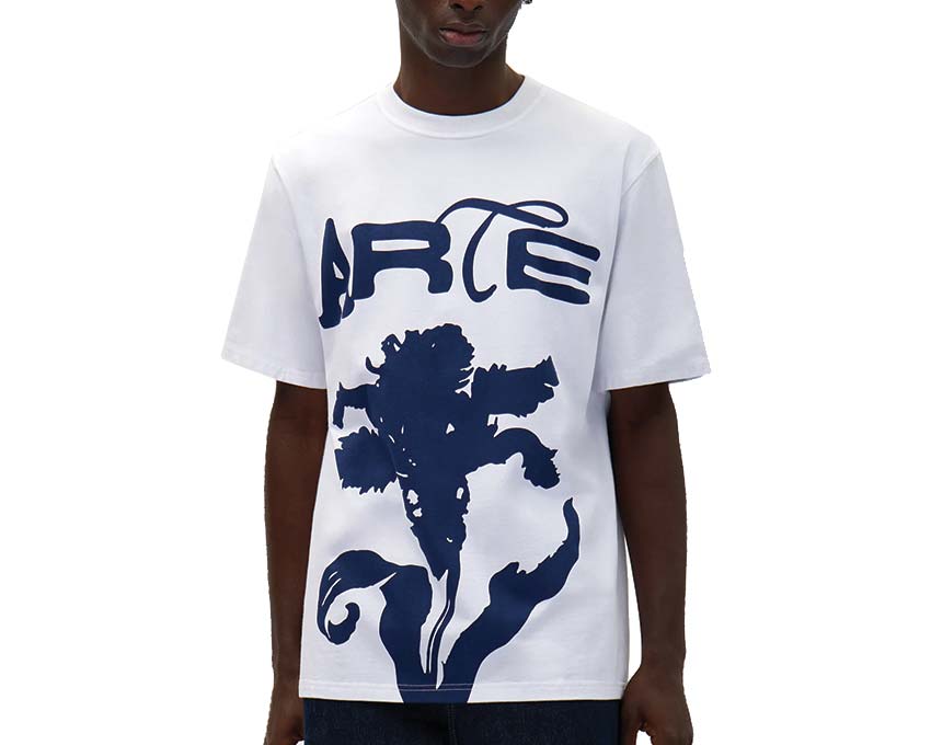 Arte Big Flower T-shirt White — camiseta hombre gran flor estampada