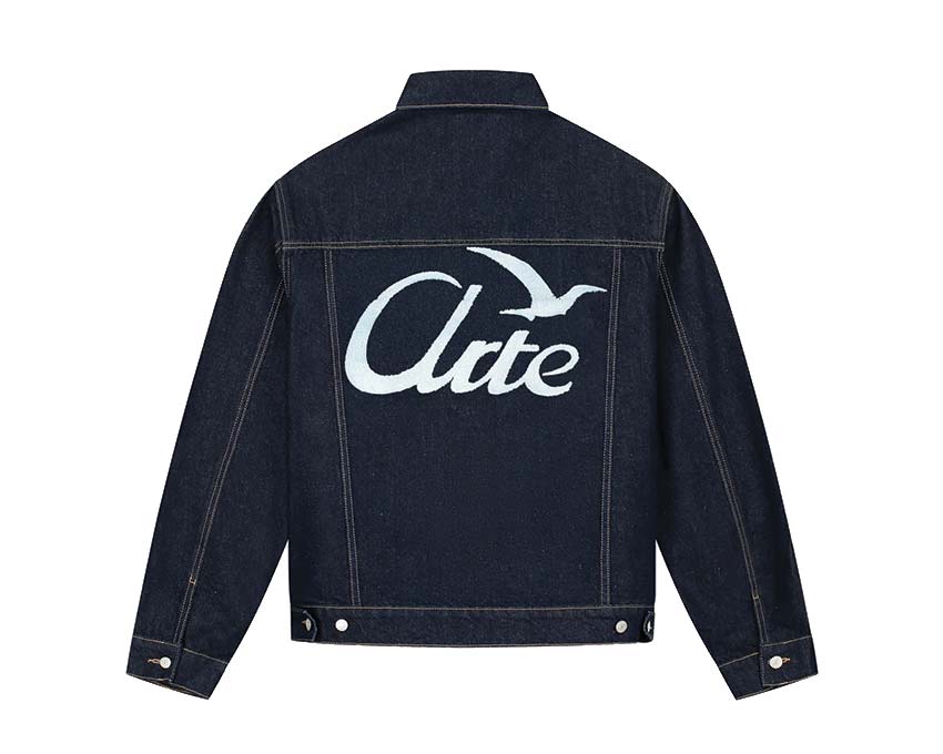 Arte Bird Back Jacket Dark Wash vue latérale — coupe denim délavé