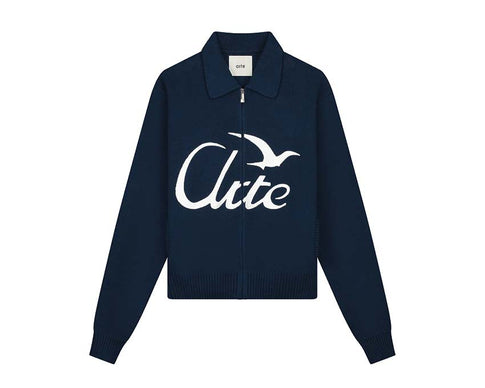 Arte Bird Logo Knit Navy — punto unisex logo pájaro