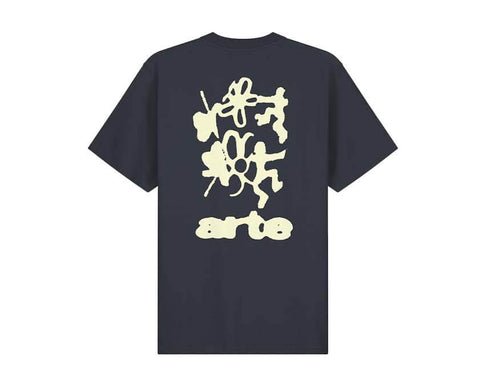 Arte Blurry Back Print Marine — t-shirt homme imprimé flou dos graphique