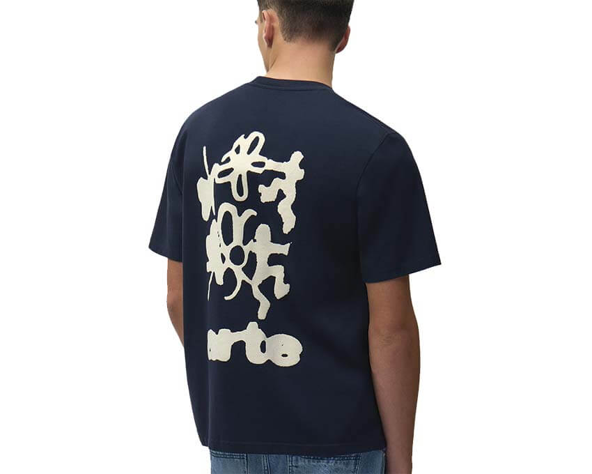 Arte Blurry Back Print Marine détail — imprimé graphique flou dans le dos