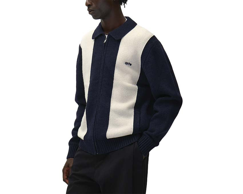 Arte Cardigan Blue vue latérale — cardigan bleu coupe relaxed homme