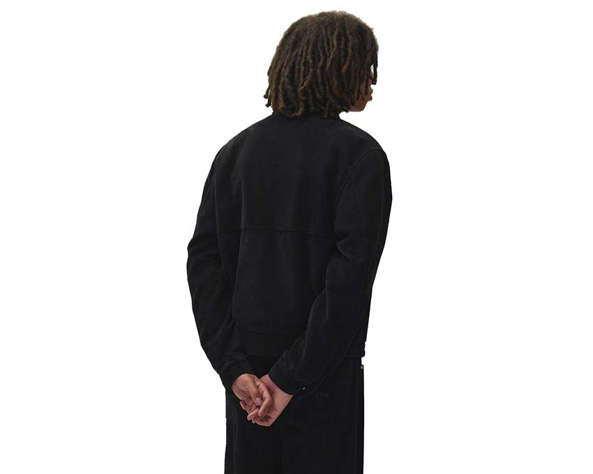 Arte Corduroy Jacket Black détail — texture velours côtelé noir finitions