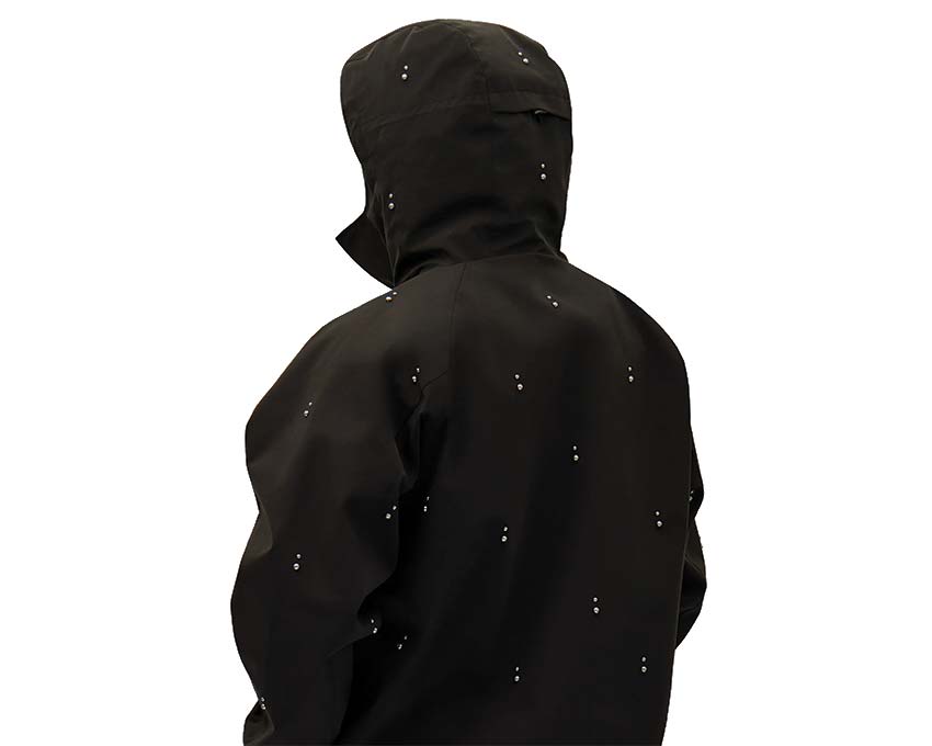 Arte Technical Revits Jacket Black vue latérale — détail rivets techniques