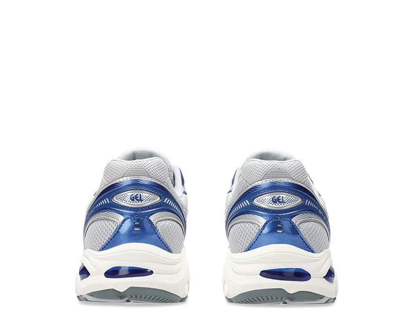Asics GT-2160 Piedmont Grey/Deep Marine détail — mesh et suède vintage