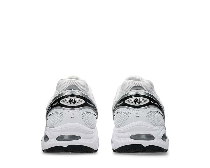 Asics GT-2160 Pure Silver White/Pure Silver détail — mesh et suède vintage