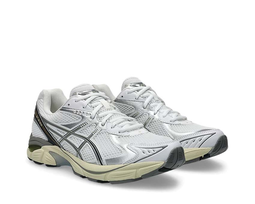 Asics GT-2160 White/Soft Yellow vue latérale — tige mesh et suède rétro