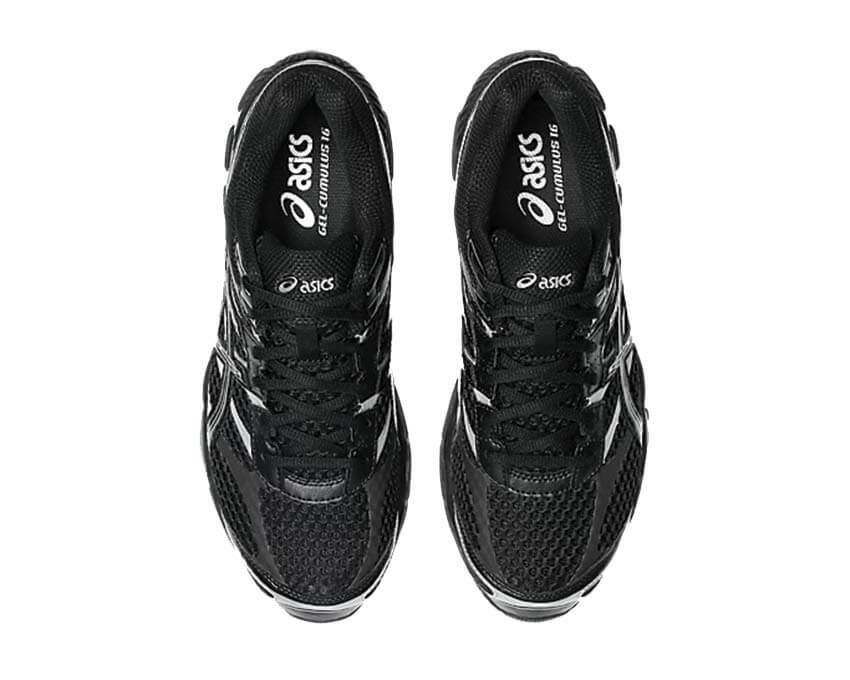 Asics Gel-Cumulus 16 Black détail — SKU 1203A733-002 disponible sur noirfonce.eu