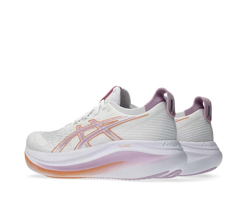 Asics Gel-Nimbus 27 W White/Light Ube semelle — Gel maximal longue distance