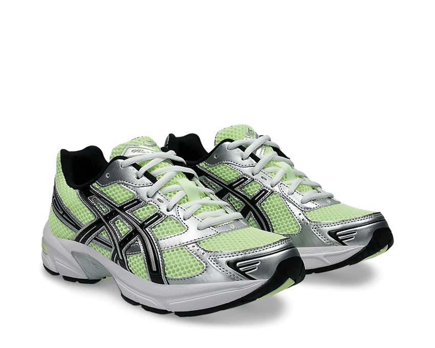 Asics Gel 1130 Illuminate Yellow vue latérale — tige mesh overlay argent Y2K