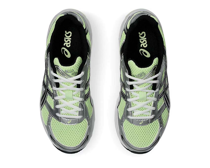 Asics Gel 1130 Illuminate Yellow détail — mesh et suède yellow neon Pure Silver