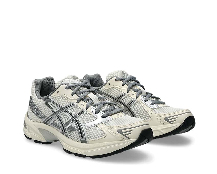 Asics Gel 1130 Cream/Clay Grey vue latérale — tige mesh et overlay rétro