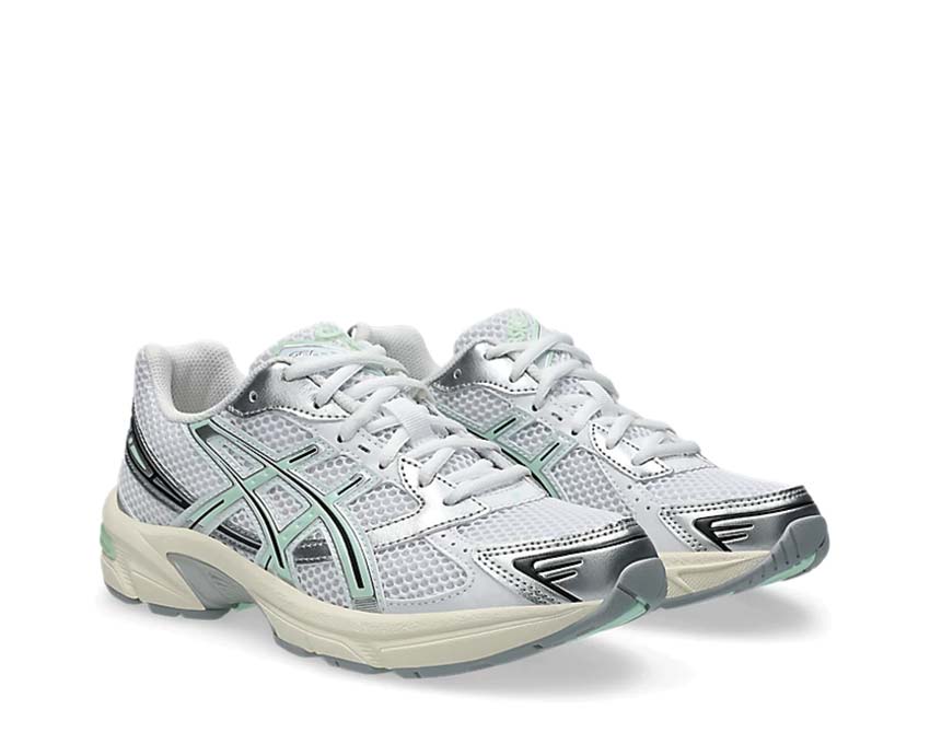 Asics Gel 1130 Mint Tint White/Mint Tint vue latérale — tige mesh et overlay rétro