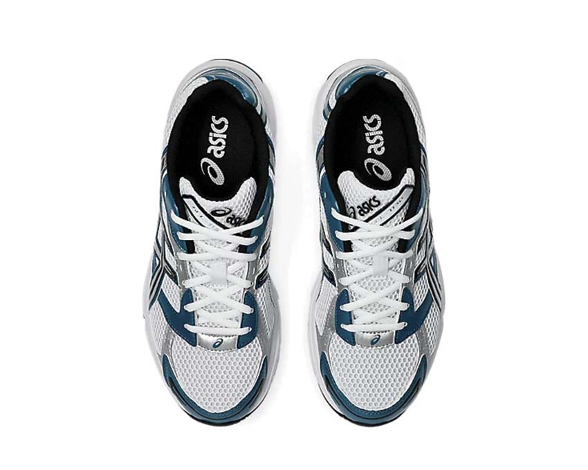 Asics Gel 1130 White/Restful Teal détail — mesh et suède teal vintage