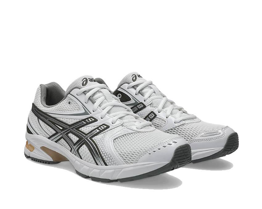 Asics Gel DS Trainer 14 White/Sepia Brown vue latérale — tige mesh structurée