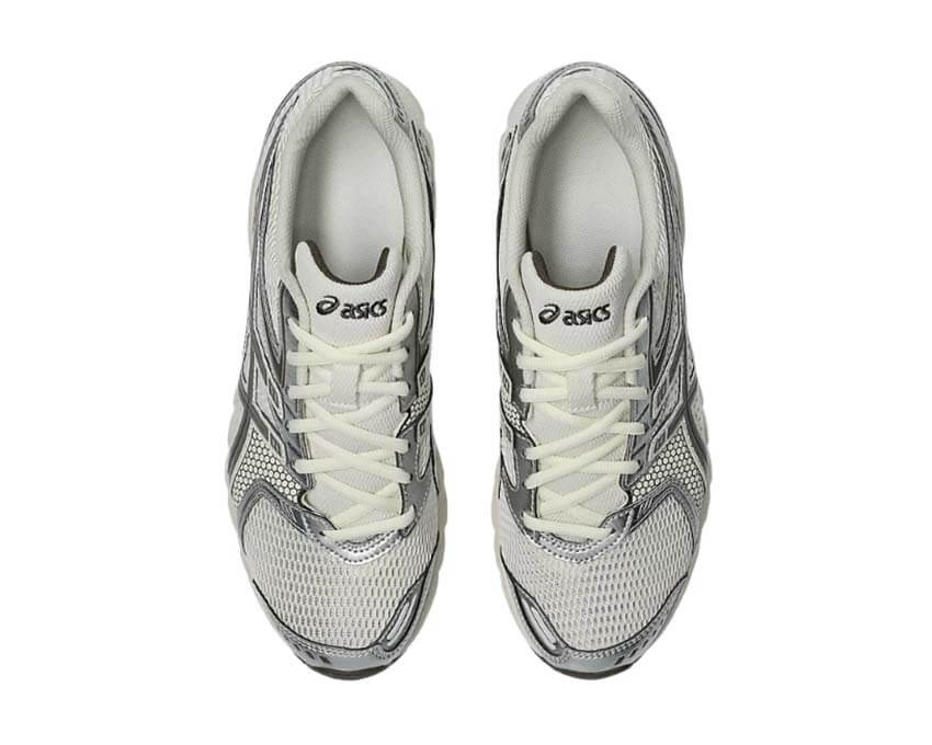Asics Gel DS Trainer 14 Cream/Clay Grey arrière — amorti GEL talon TRUSSTIC